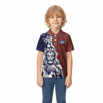 Tipperary County Ireland Tartan Scottish Kid Polo Shirt Angry Lion With Soccer Ball Style