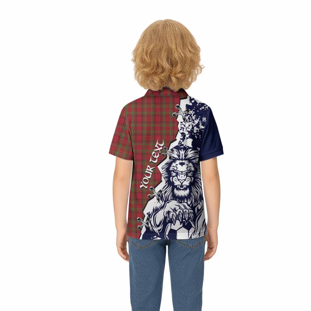 Tipperary County Ireland Tartan Scottish Kid Polo Shirt Angry Lion With Soccer Ball Style