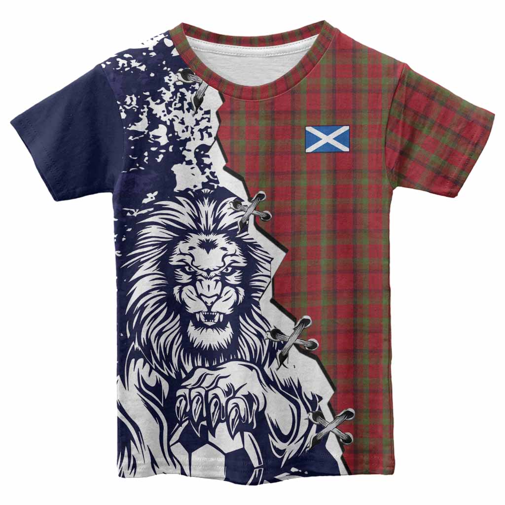 Tipperary County Ireland Tartan Scottish Kid T-shirt Angry Lion With Soccer Ball Style