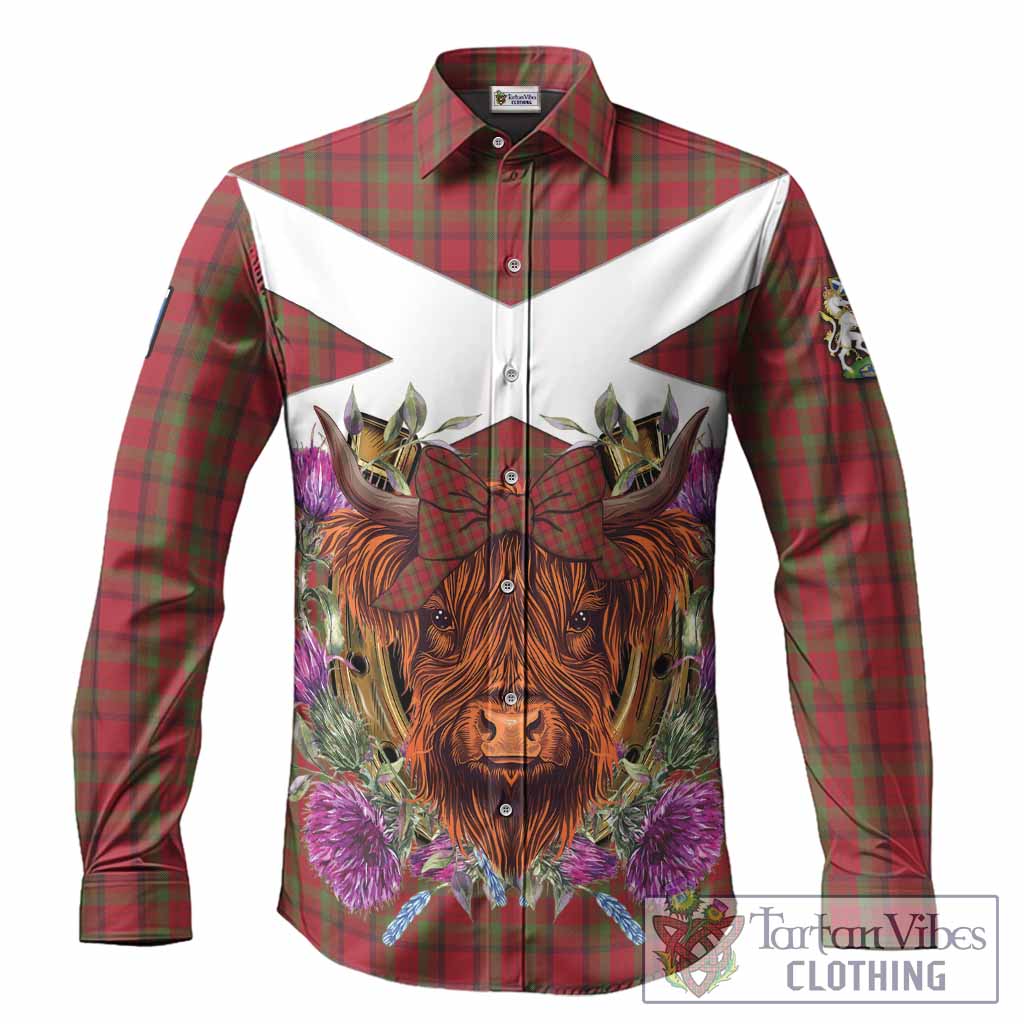 Tipperary Tartan Long Sleeve Button Shirts Scottish Thistle Heilan Coo