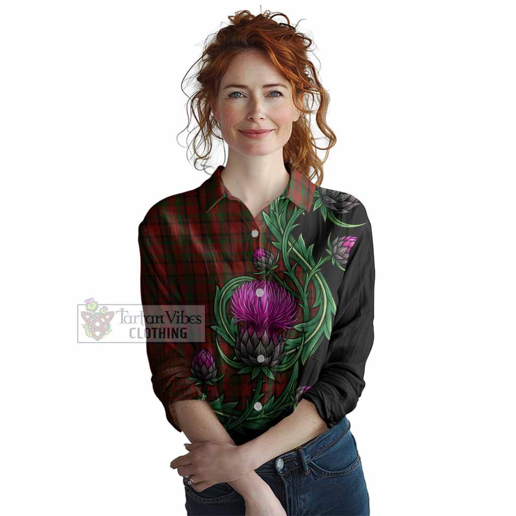 Tipperary Tartan Women Casual Shirt Resilient Scottish Thistle