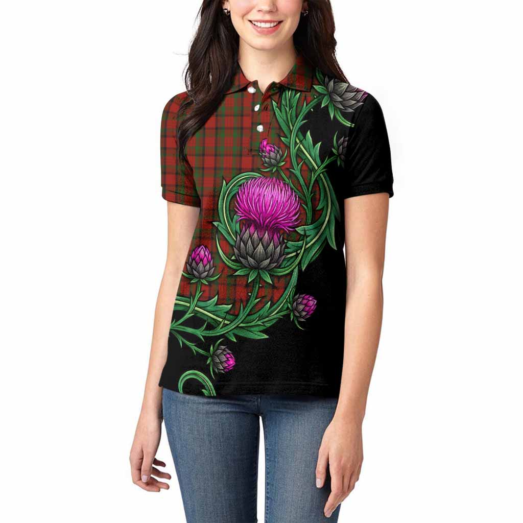 Tipperary Tartan Women Polo Shirt Resilient Scottish Thistle