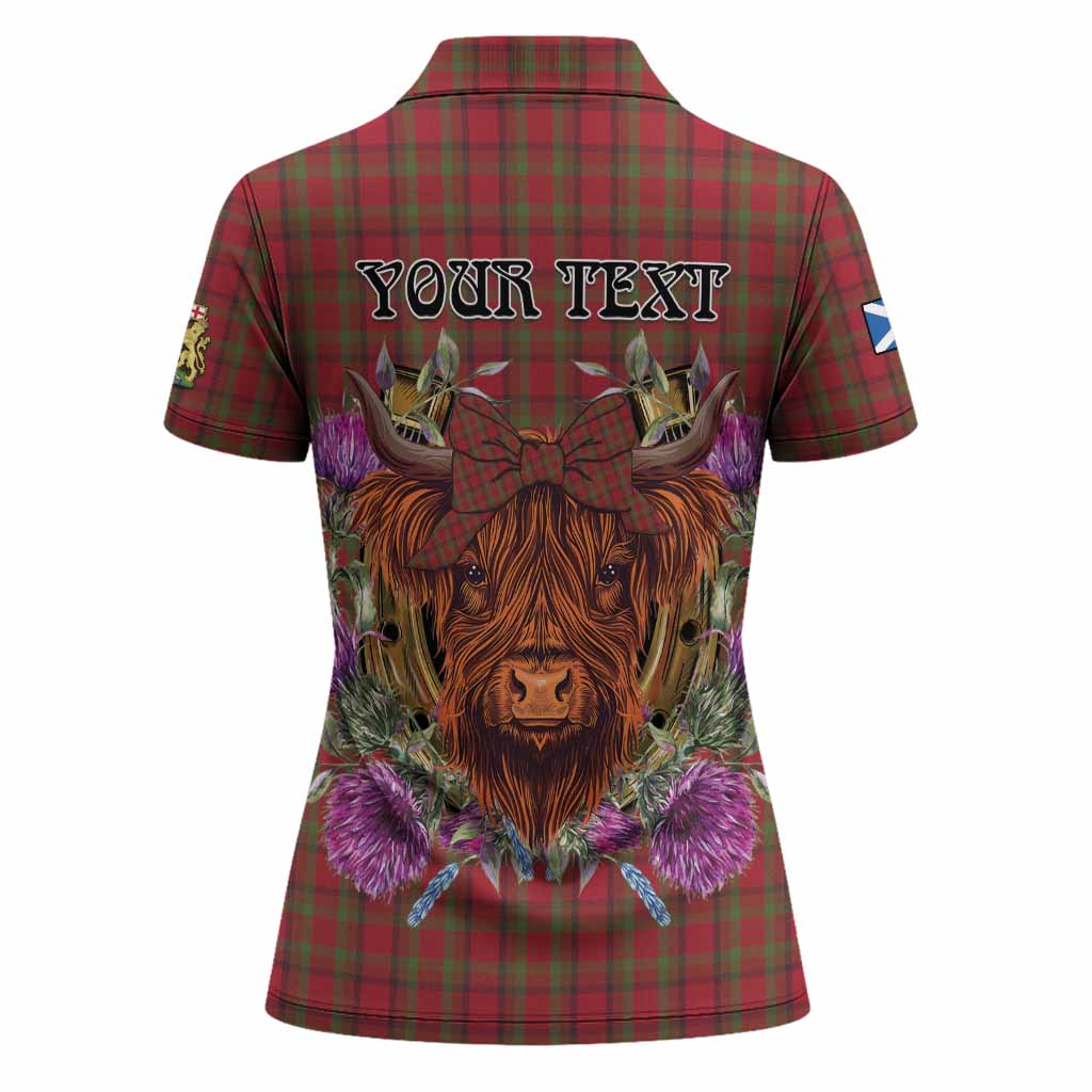 Tipperary Tartan Women Polo Shirt Scottish Thistle Heilan Coo