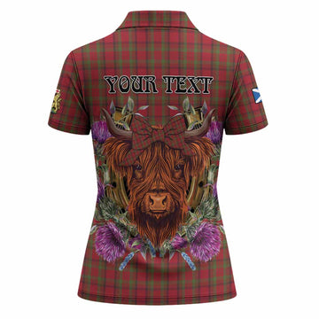 Tipperary Tartan Women Polo Shirt Scottish Thistle Heilan Coo