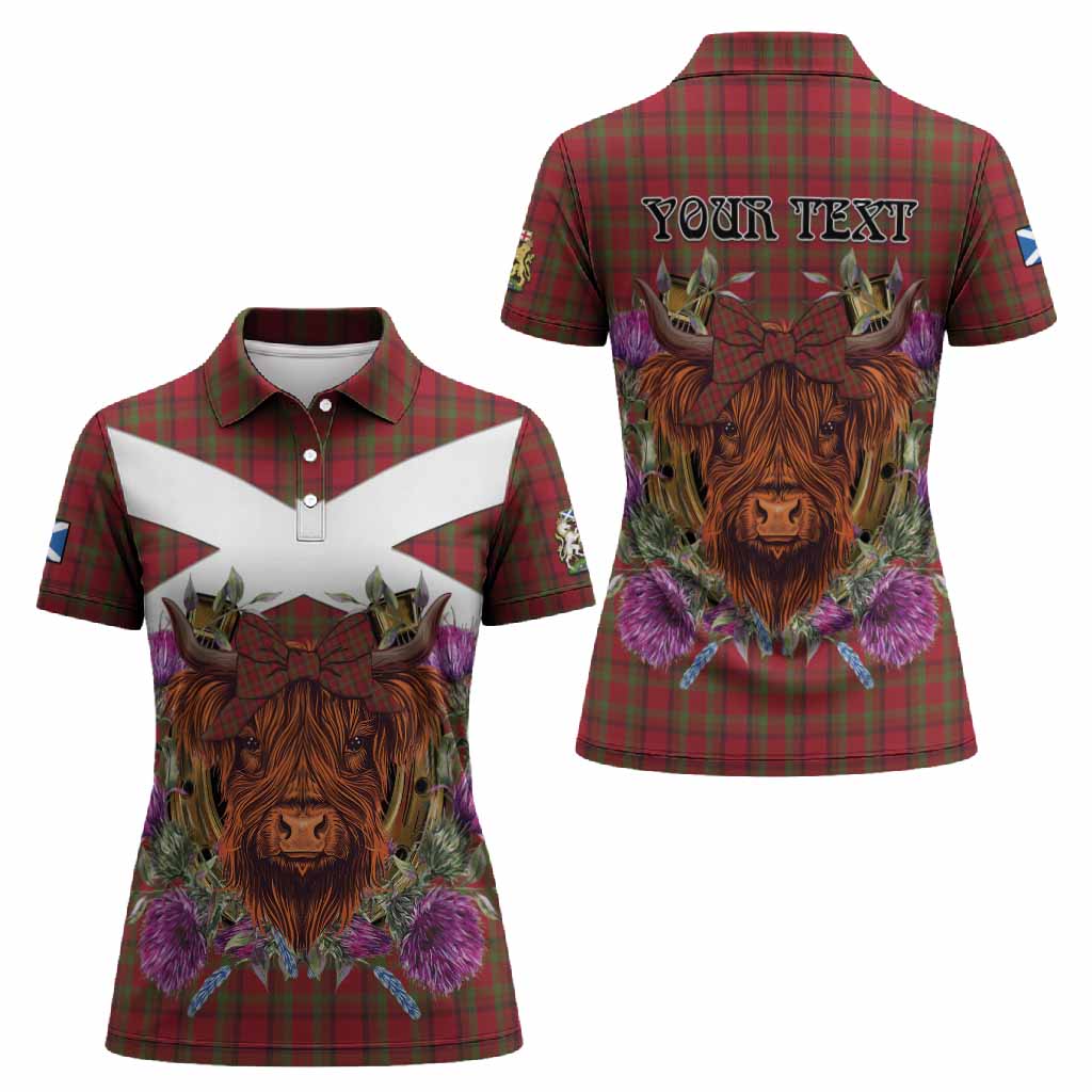 Tipperary Tartan Women Polo Shirt Scottish Thistle Heilan Coo