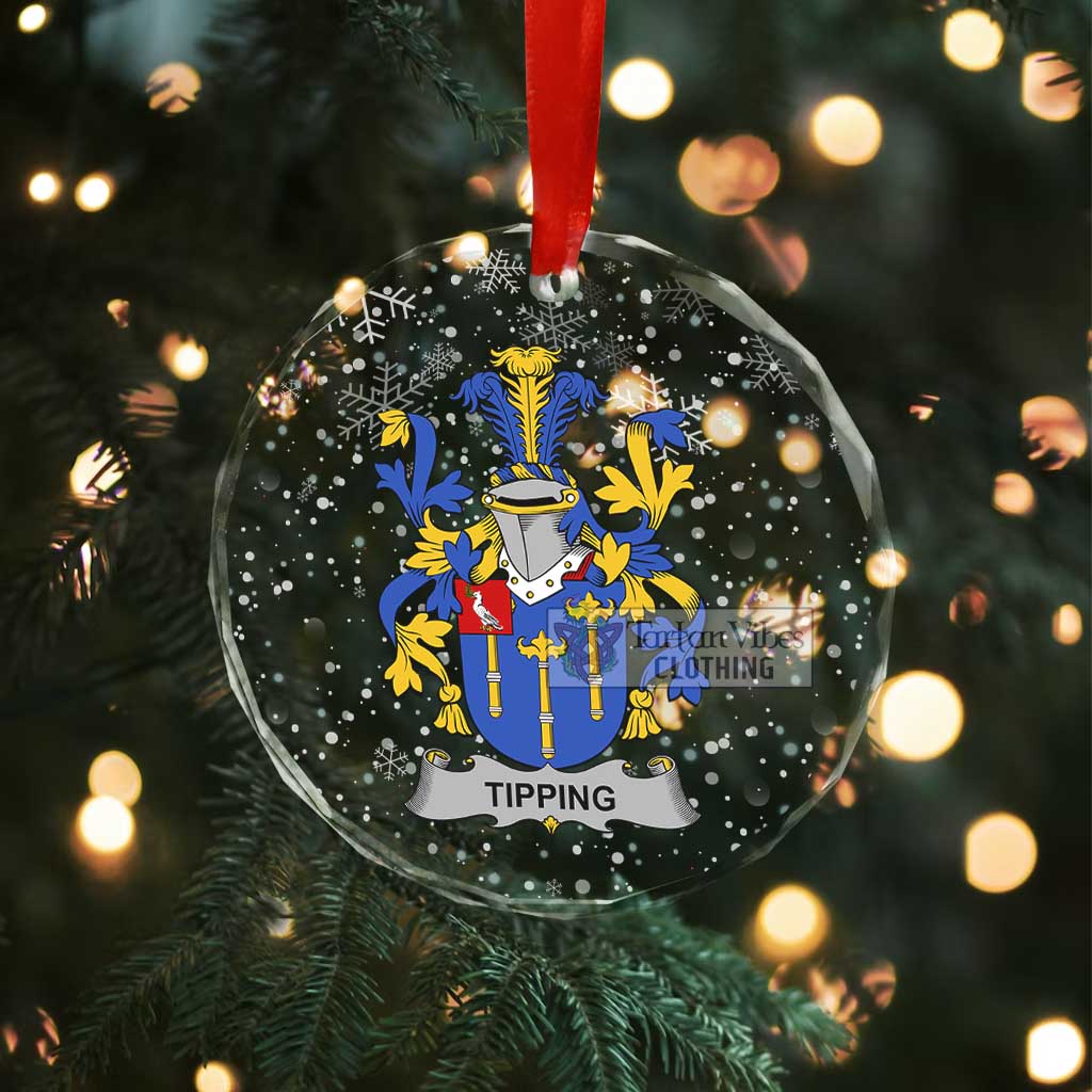 Tipping Irish Clan Christmas Glass Ornament with Coat of Arms - 2D-tartanvibesclothing