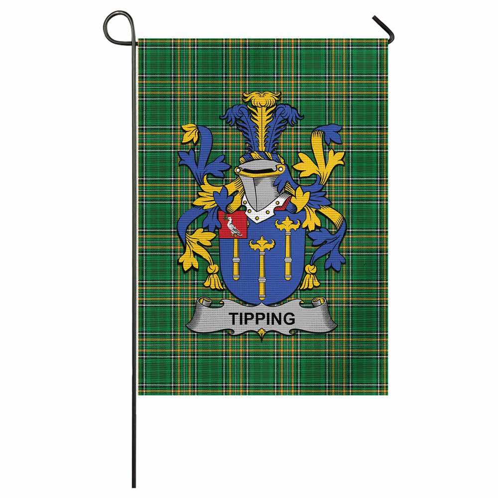 Tipping Irish Clan Tartan Flag with Coat of Arms