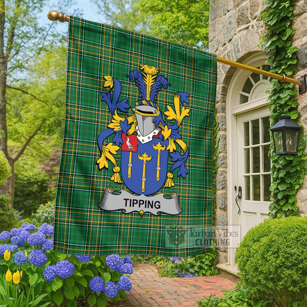 Tipping Irish Clan Tartan Flag with Coat of Arms