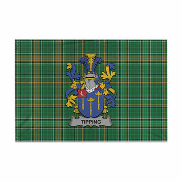 Tartan Vibes Clothing Tipping Irish Clan Tartan House Flag with Coat of Arms