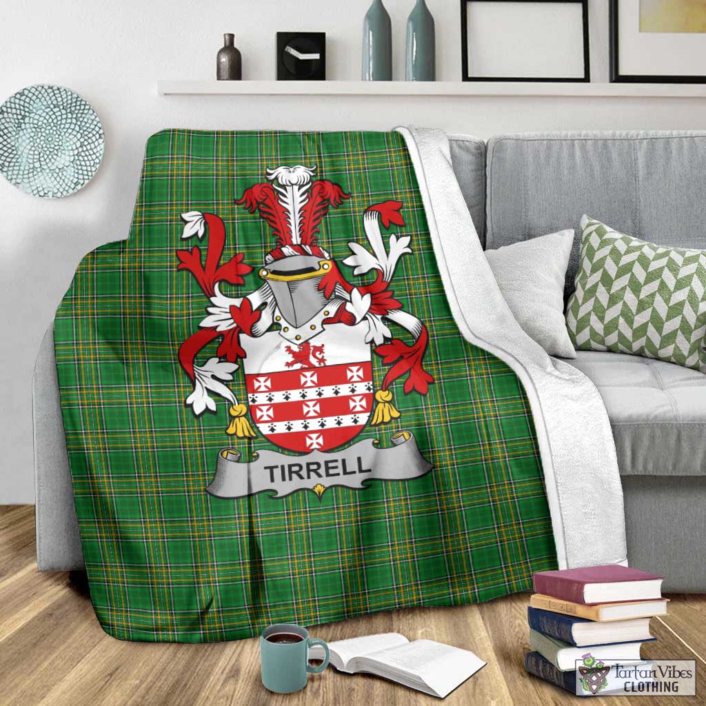 Tirrell Irish Clan Tartan Blanket with Coat of Arms - Tartan Vibes Clothing