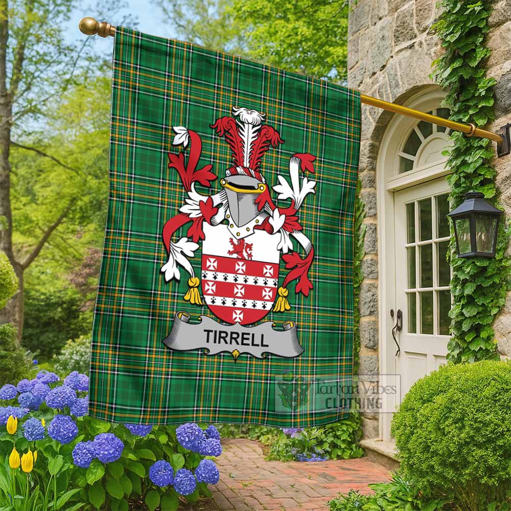 Tirrell Irish Clan Tartan Flag with Coat of Arms