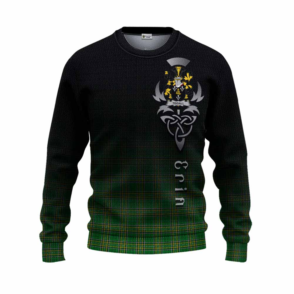 Tisdall Irish Clan Knitted Sweater with Coat of Arms Erin Go Bragh Celtic Inspired Unisex - Tartan Vibes Clothing