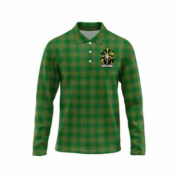 Tisdall Irish Clan Tartan Long Sleeve Polo Shirt with Coat of Arms
