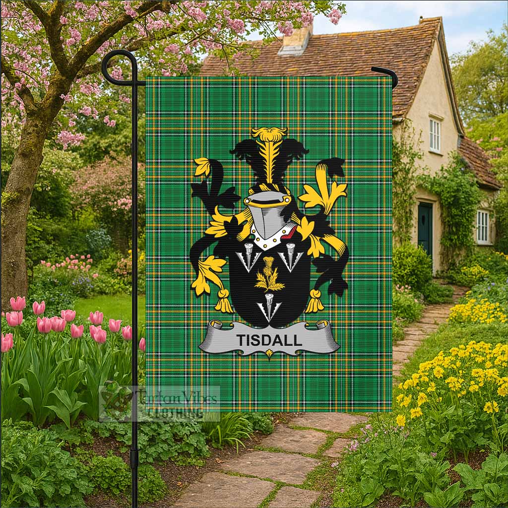 Tisdall Irish Clan Tartan Flag with Coat of Arms
