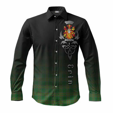 Titmarsh Irish Clan Long Sleeve Button Shirt with Coat of Arms Erin Go Bragh Celtic Inspired Men's Shirt S - Tartan Vibes Clothing