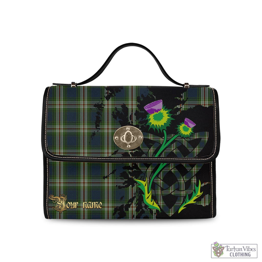 Tartan Vibes Clothing Todd Tartan Waterproof Canvas Bag with Scotland Map and Thistle Celtic Accents