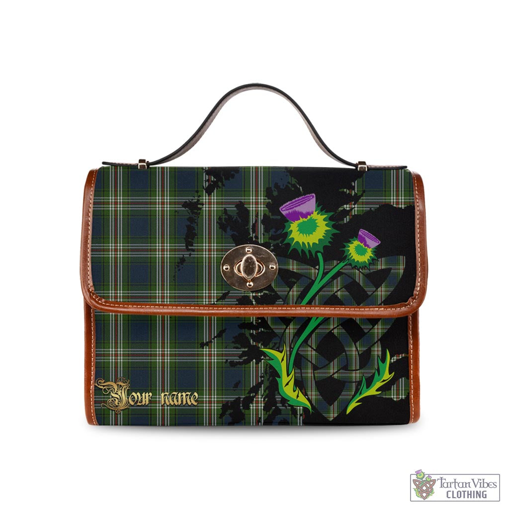 Tartan Vibes Clothing Todd Tartan Waterproof Canvas Bag with Scotland Map and Thistle Celtic Accents