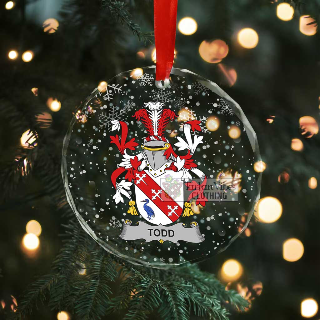 Todd Irish Clan Christmas Glass Ornament with Coat of Arms - 2D-tartanvibesclothing