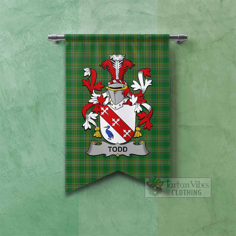 Todd Irish Clan Tartan Gonfalon, Tartan Banner with Coat of Arms Fishtail - Tartan Vibes Clothing