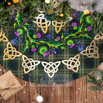 Tartan Vibes Clothing Todd Tartan Christmas Tree Skirt with Thistle Celtic Knot Style