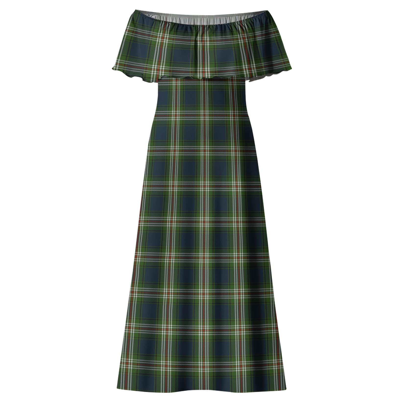 Todd Tartan Off Shoulder Long Dress - Tartanvibesclothing