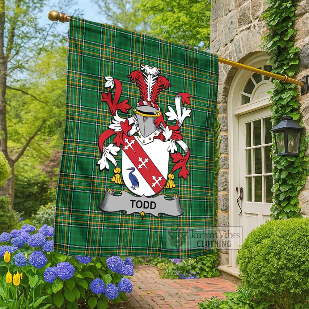 Todd Irish Clan Tartan Flag with Coat of Arms