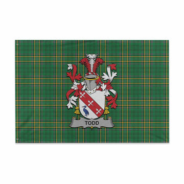 Tartan Vibes Clothing Todd Irish Clan Tartan House Flag with Coat of Arms