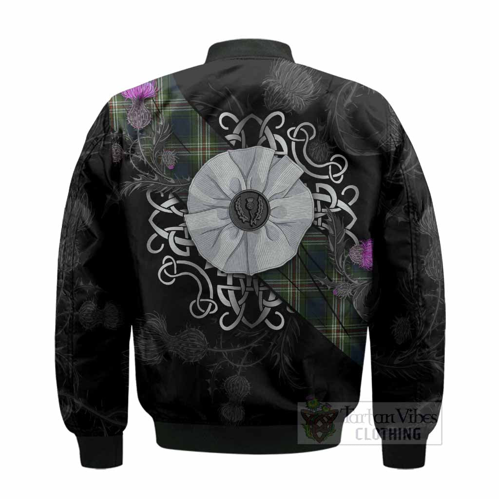 Todd Tartan Bomber Jacket Jacobite White Rose - Tartan Vibes Clothing