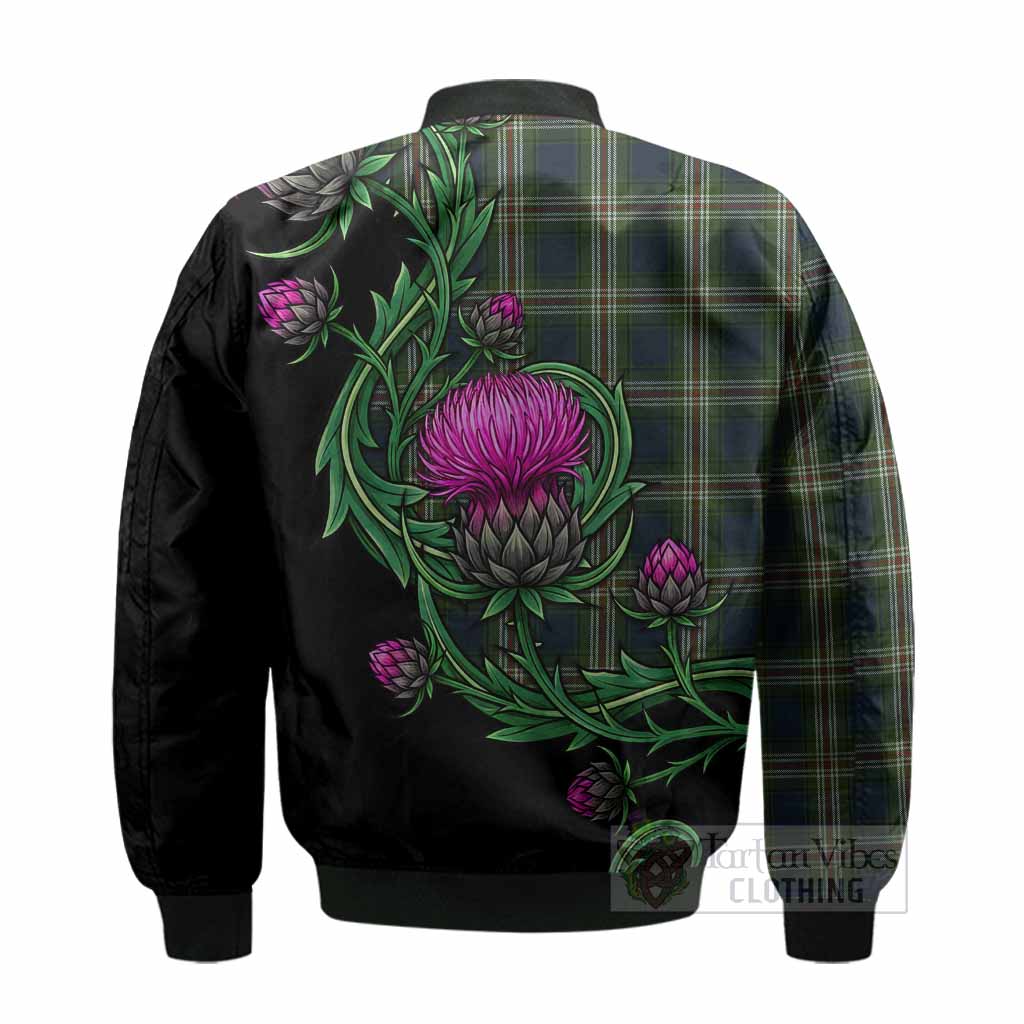 Todd Tartan Bomber Jacket Resilient Scottish Thistle - Tartan Vibes Clothing
