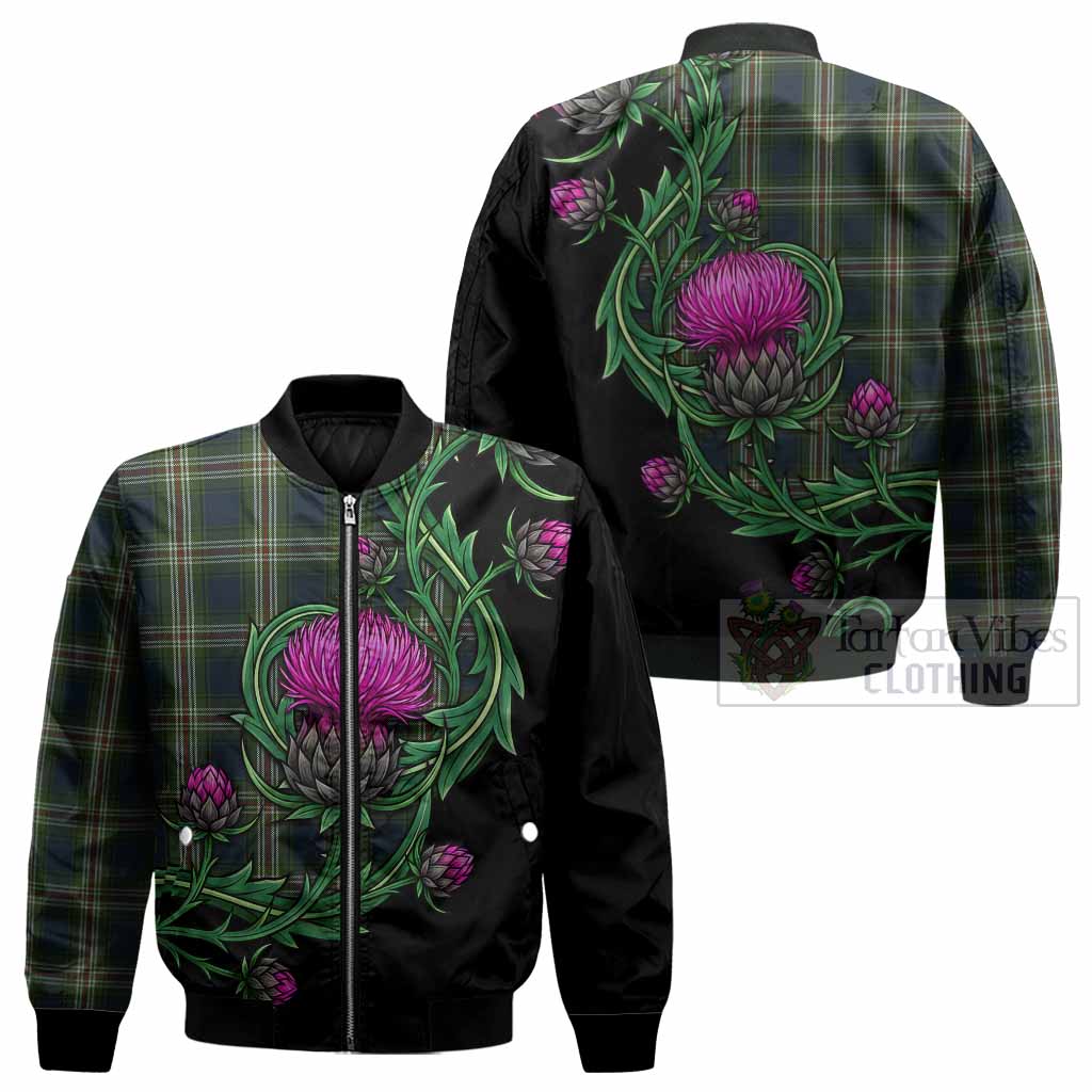 Todd Tartan Bomber Jacket Resilient Scottish Thistle - Tartan Vibes Clothing