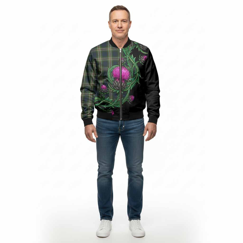 Todd Tartan Bomber Jacket Resilient Scottish Thistle - Tartan Vibes Clothing