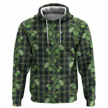 Todd Tartan Hoodie Seamless Scottish Thistle Flowers