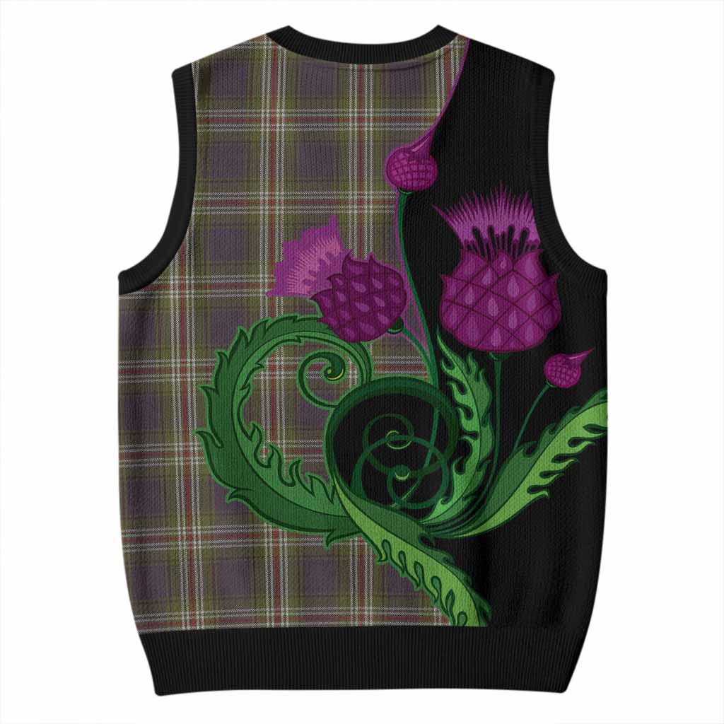 Todd Tartan Knitted V-Neck Vest Traditional Scottish Thistle