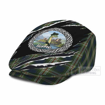 Todd Tartan Loch Ness Monster Flat Cap, Jeff Cap Celtic Knot Nessie Art