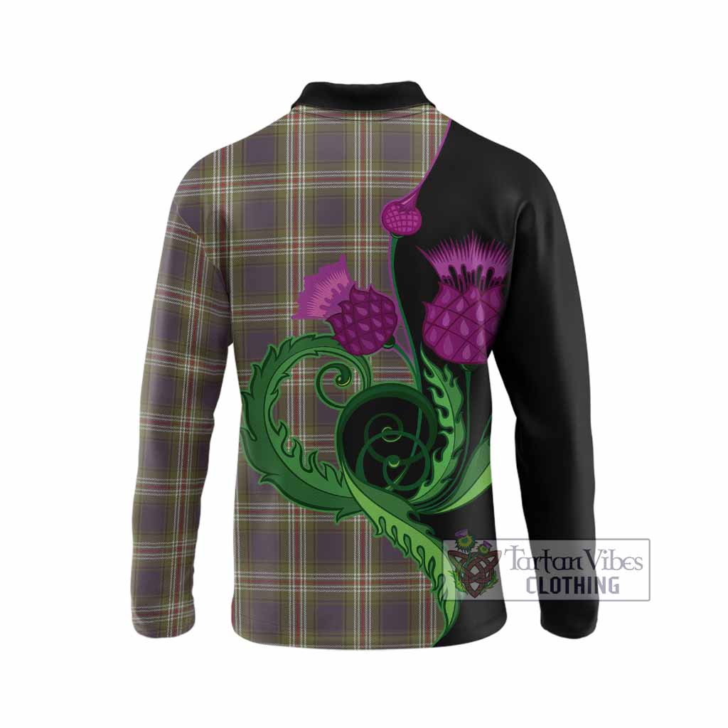 Todd Tartan Long Sleeve Polo Shirt Traditional Scottish Thistle