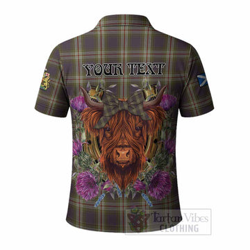Todd Tartan Polo Shirt Scottish Thistle Heilan Coo