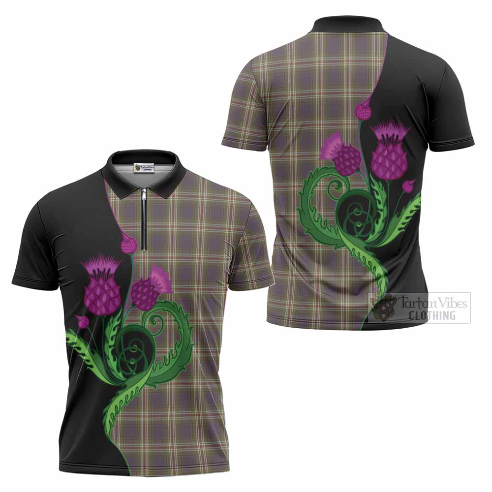 Todd Tartan Zipper Polo Shirt Traditional Scottish Thistle