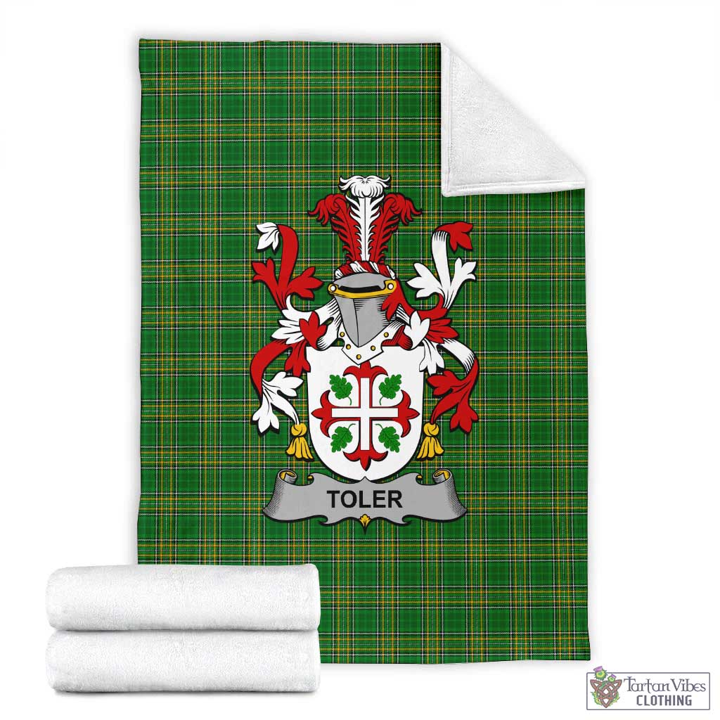 Toler Irish Clan Tartan Blanket with Coat of Arms X-Large 59 x 79 inches 150 x 200 cm - Tartan Vibes Clothing