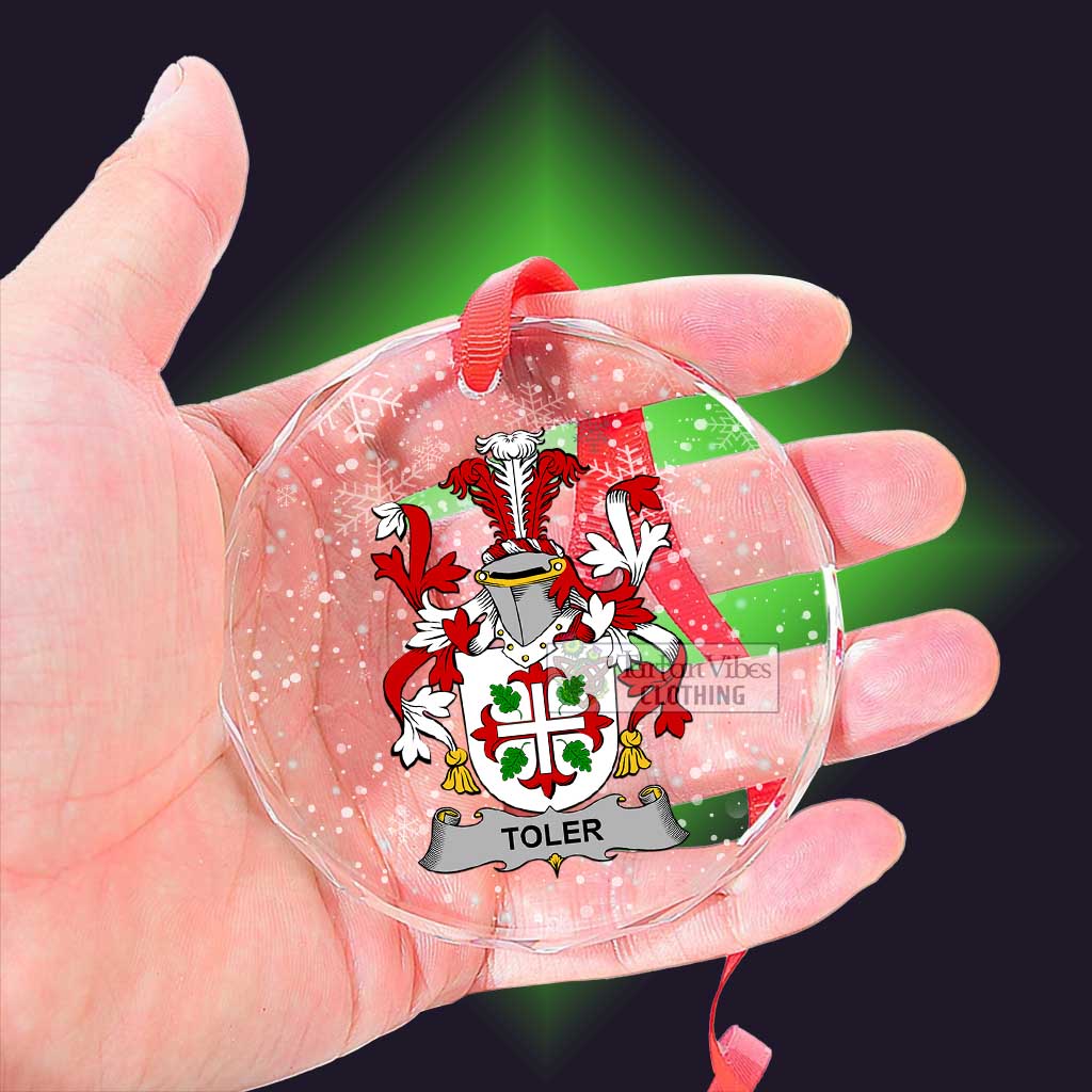Toler Irish Clan Christmas Glass Ornament with Coat of Arms - 2D-tartanvibesclothing
