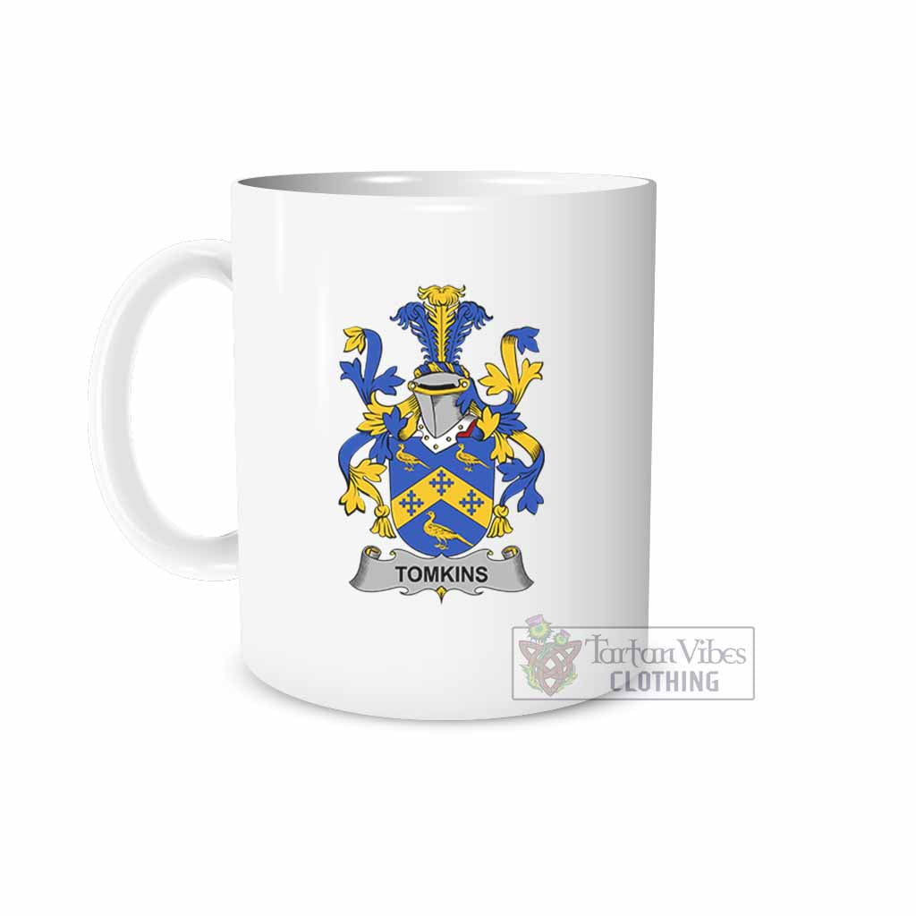 Tomkins Irish Clan Coat of Arms Ceramic Mug White - 2D-tartanvibesclothing