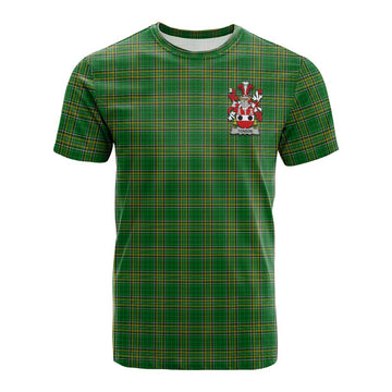 Tonson Irish Clan Tartan Cotton T-shirt with Coat of Arms
