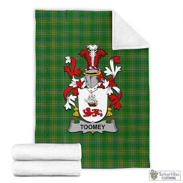 Toomey Irish Clan Tartan Blanket with Coat of Arms X-Large 59 x 79 inches 150 x 200 cm - Tartan Vibes Clothing
