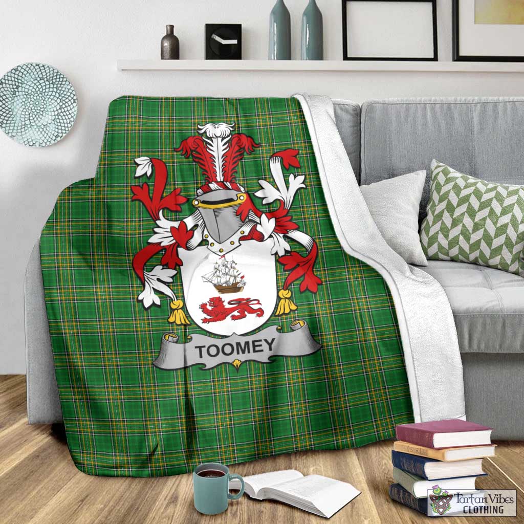 Toomey Irish Clan Tartan Blanket with Coat of Arms - Tartan Vibes Clothing