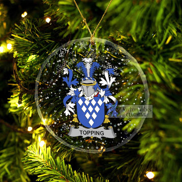 Topping Irish Clan Christmas Glass Ornament with Coat of Arms