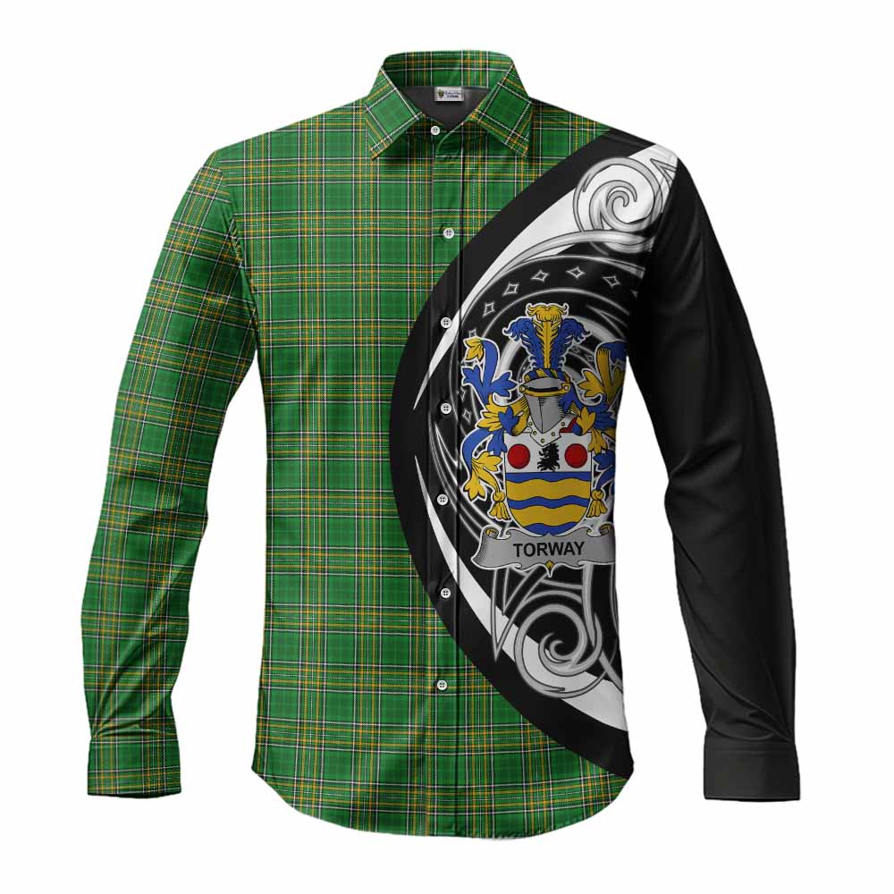Tartan Vibes Clothing Torway Irish Clan Long Sleeve Button Shirt Celtic Circle Style