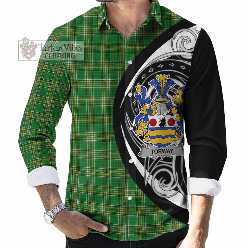 Tartan Vibes Clothing Torway Irish Clan Long Sleeve Button Shirt Celtic Circle Style