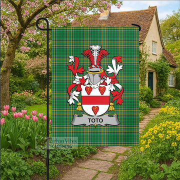 Toto Irish Clan Tartan Flag with Coat of Arms