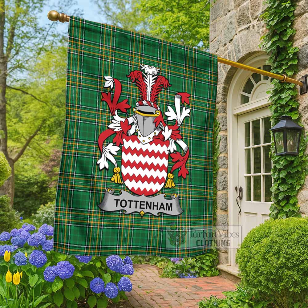 Tottenham Irish Clan Tartan Flag with Coat of Arms