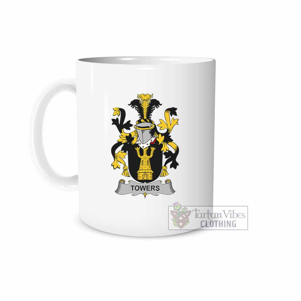 Towers Irish Clan Coat of Arms Ceramic Mug White - 2D-tartanvibesclothing