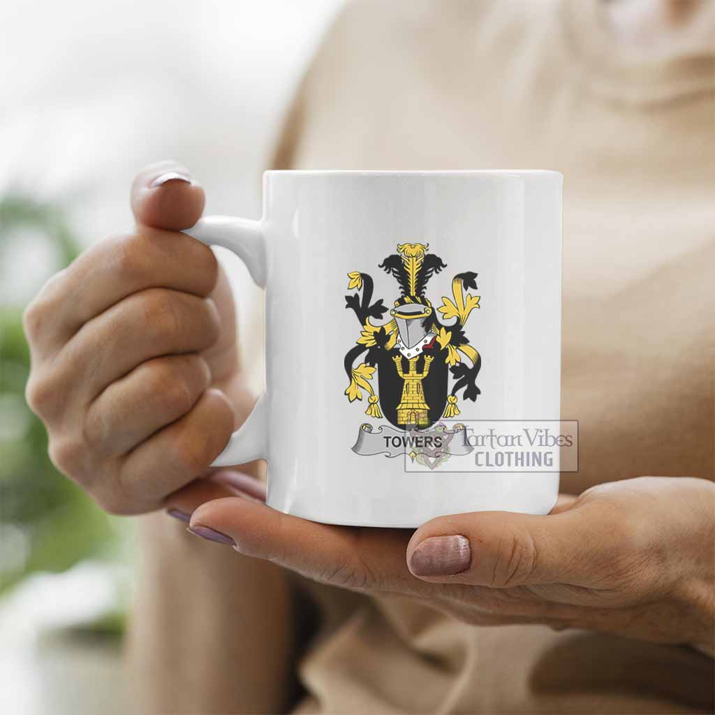 Towers Irish Clan Coat of Arms Ceramic Mug - 2D-tartanvibesclothing